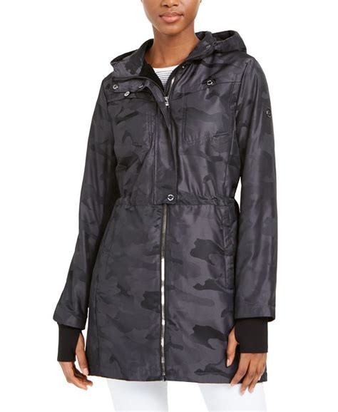 michael kors women's camo rain jacket|Michael Kors ladies puffer coats.